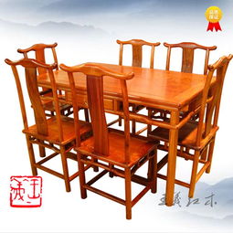 供应山东缅甸花梨餐桌既实用又美观的王义红木家具爆款产品